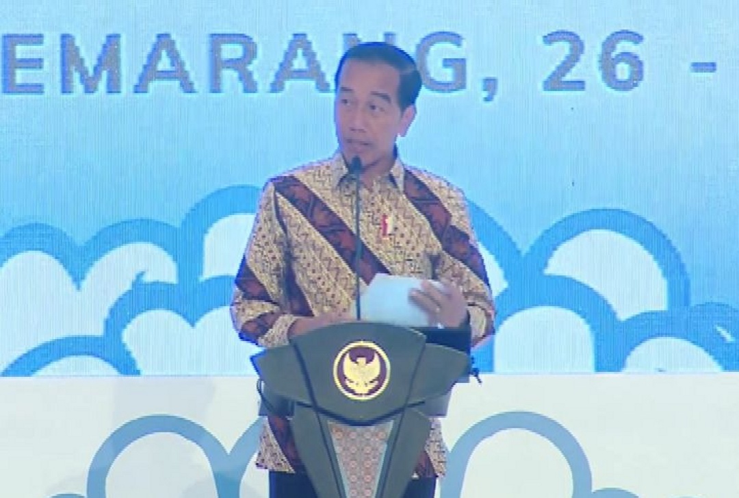 Presiden Jokowi, saat memberikan sambutan dalam Rakornas PAN di Kota Semarang, Jateng, Minggu (26/2/2023). Foto: Tangkap Layar YouTube