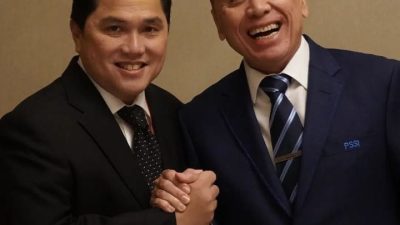 Ketum PSSI Periode 2023-2027, Erick Thohir, bersama mantan Ketum PSSI, Mochamad Iriawan. Foto: Instagram Erick Thohir