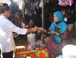 Presiden Jokowi Cek Ketersediaan dan Harga Sembako di Pasar Mendenrejo Blora