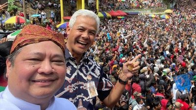 Ketum Partai Golkar, Airlangga Hartarto bersama Ganjar Pranowo, dalam sebuah kesempatan. FOTO: Instagram