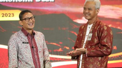 Ganjar Pranowo dan Sandiaga Uno menjadi pembicara TPKAD se Jateng di Hotel Gumaya Semarang/Foto: Alan Henry