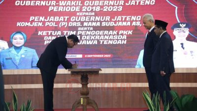 Pj Gubernur Jateng Dilantik; Dipimpin Ganjar-Yasin Integritas ASN Tinggi