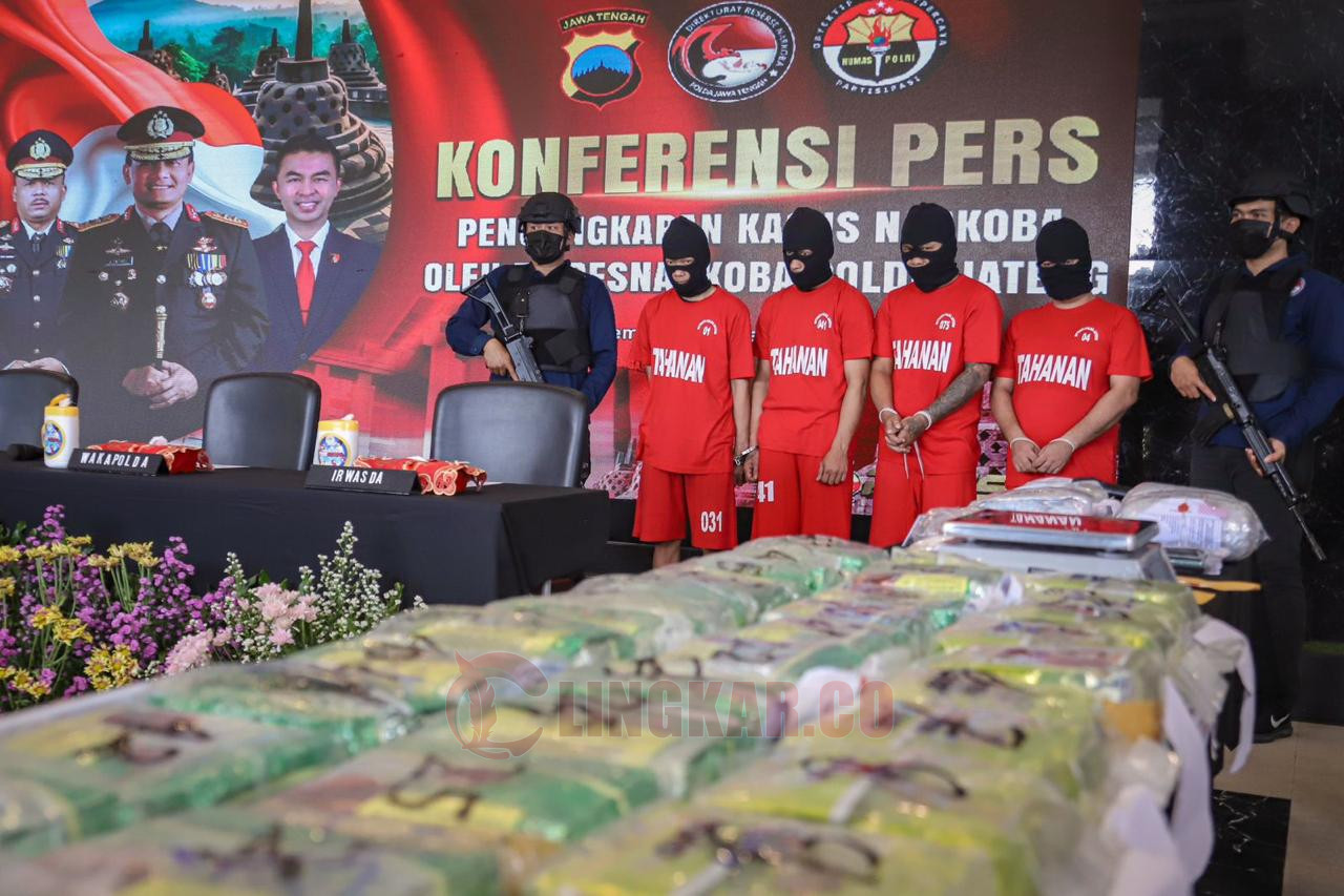 Polda Jateng berhasil amankan tersangka kasus narkoba lintas Jawa-Sumatra. Foto: Dokumentasi.