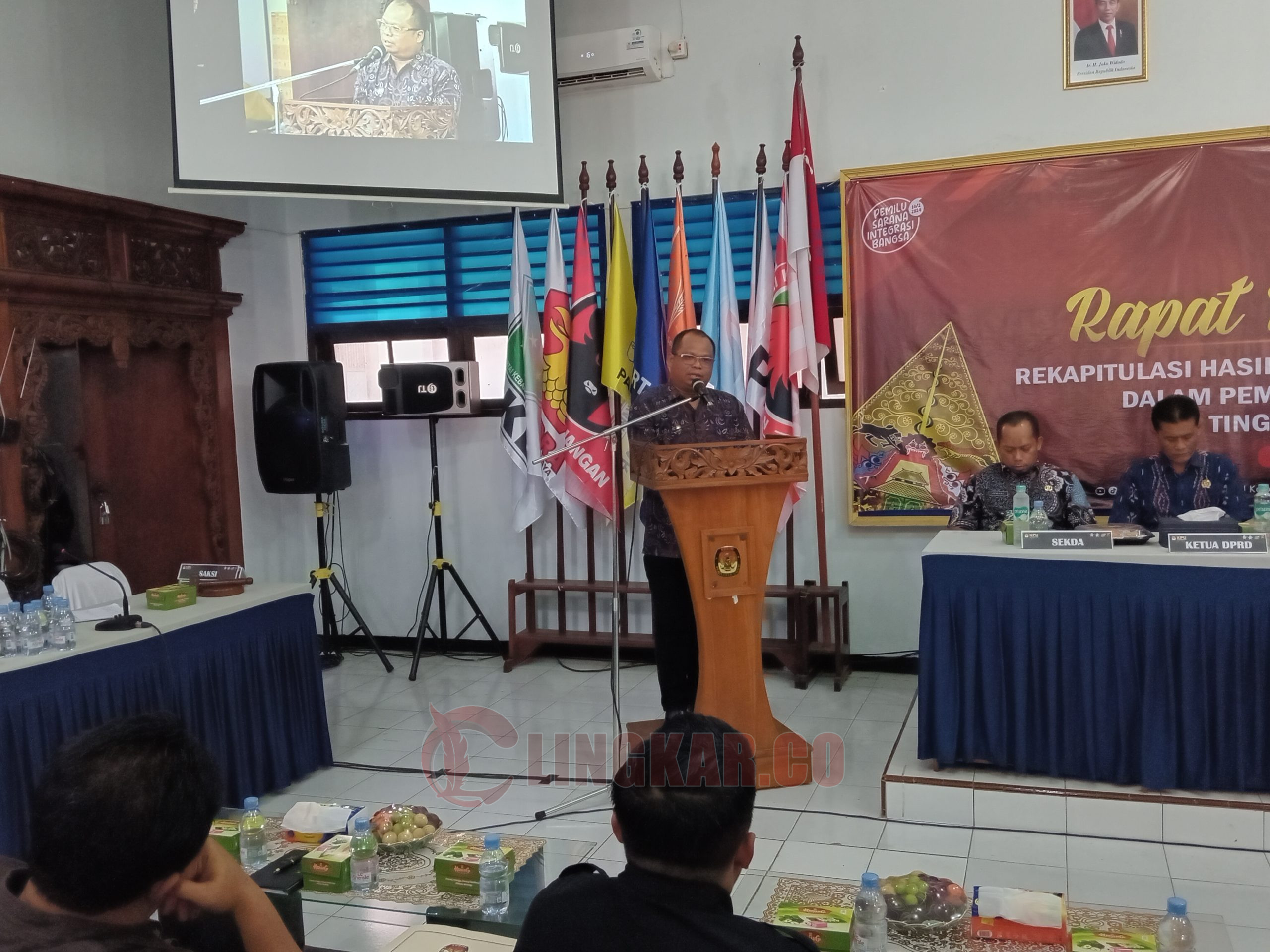 Rekapitulasi Suara Pemilu 2024 tingkat Kabupaten Pati. Foto: Miftahus Salam/Lingkar.co