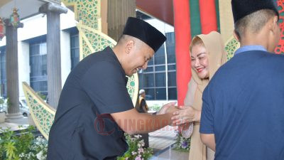 Ade Bhakti mengikuti open house di Balaikota Semarang, Rabu (10/4/2024). Foto: Istimewa.