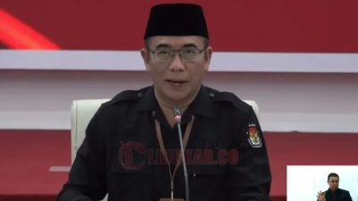 Ketua KPU RI Hasyim Asy'ari di Kantor KPU RI, Rabu (24/4/2024). Foto: Antara.