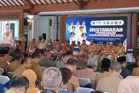 Musrenbangwil se-Eks Karesidenan Pati di Pendopo Kabupaten Pati, Senin (21/4/2025). Foto: Miftahus Salam/Lingkar.co