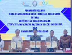 Tandatangani Nota Kesepahaman, Binus, Undip dan SCCR Wujudkan SDM Unggul