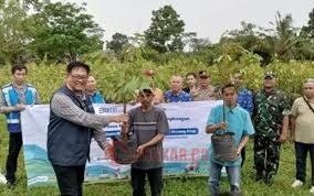 Penyerahan bantuan bibit durian di Kecamatan Gunungwungkal, Pati, Kamis (17/4/2025). Foto: Istimewa.
