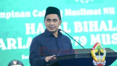 Wagub Jateng Taj Yasin Maimoen saat menghadiri Halal Bihalal PC Muslimat NU Kota Semarang. Foto: dokumentasi