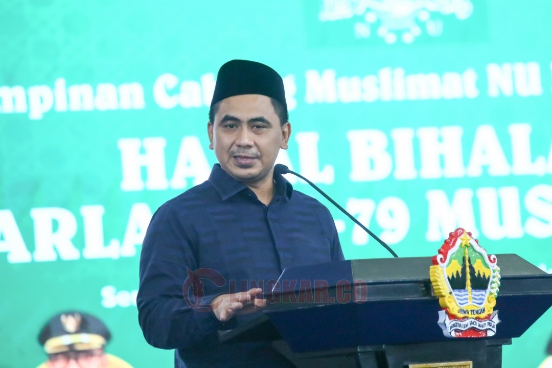 Wagub Jateng Taj Yasin Maimoen saat menghadiri Halal Bihalal PC Muslimat NU Kota Semarang. Foto: dokumentasi