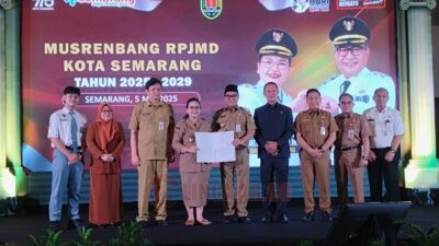 Wali Kota Semarang Agustina Wilujeng Pramestuti bersama jajaran muspida Kota Semarang saat Musyawarah Rencana Pembangunan (Musrenbang) RPJMD Kota Semarang Tahun 2025-2029. (dok Istimewa)