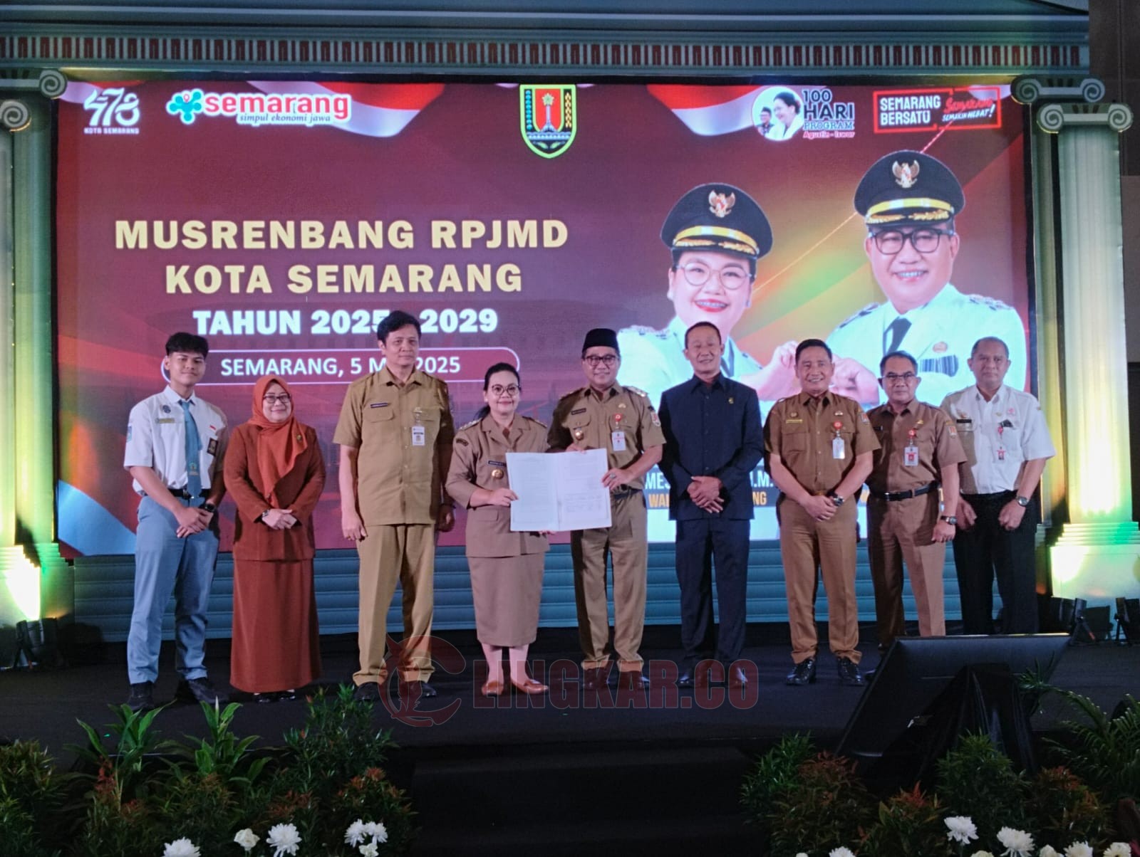 Wali Kota Semarang Agustina Wilujeng Pramestuti bersama jajaran muspida Kota Semarang saat Musyawarah Rencana Pembangunan (Musrenbang) RPJMD Kota Semarang Tahun 2025-2029. (dok Istimewa)