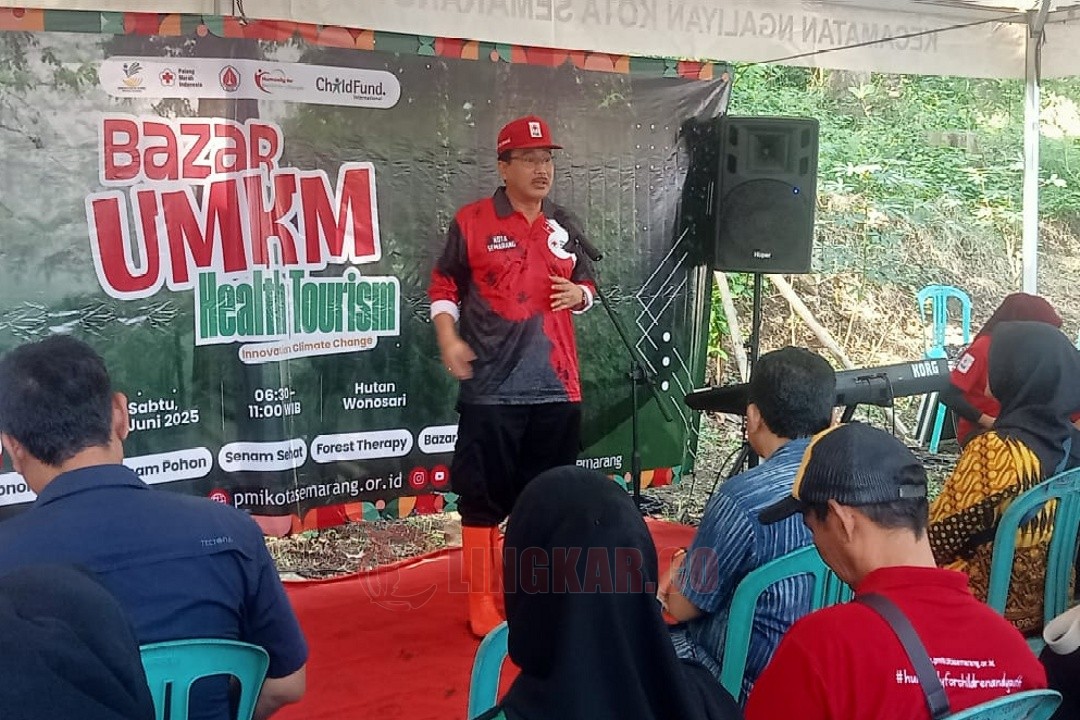 Ketua PMI Kota Semarang, Dr. dr. Awal Prasetyo, M.Kes., Sp.THT-KL., MM(ARS) saat penutupan kegiatan Forest Therapy dan Health Tourism. Foto: istimewa