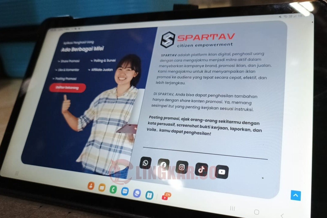 Tampilan aplikasi digital Spartav. Foto: istimewa