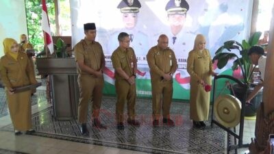 Bupati Kendal Dyah Kartika Permana Sari saat peluncuran Pemeriksaan Kesehatan Gratis (PKG) di Aula SMP Genrus Nusantara, Kecamatan Brangsong, Kabupaten Kendal, Selasa (5/8/2025).