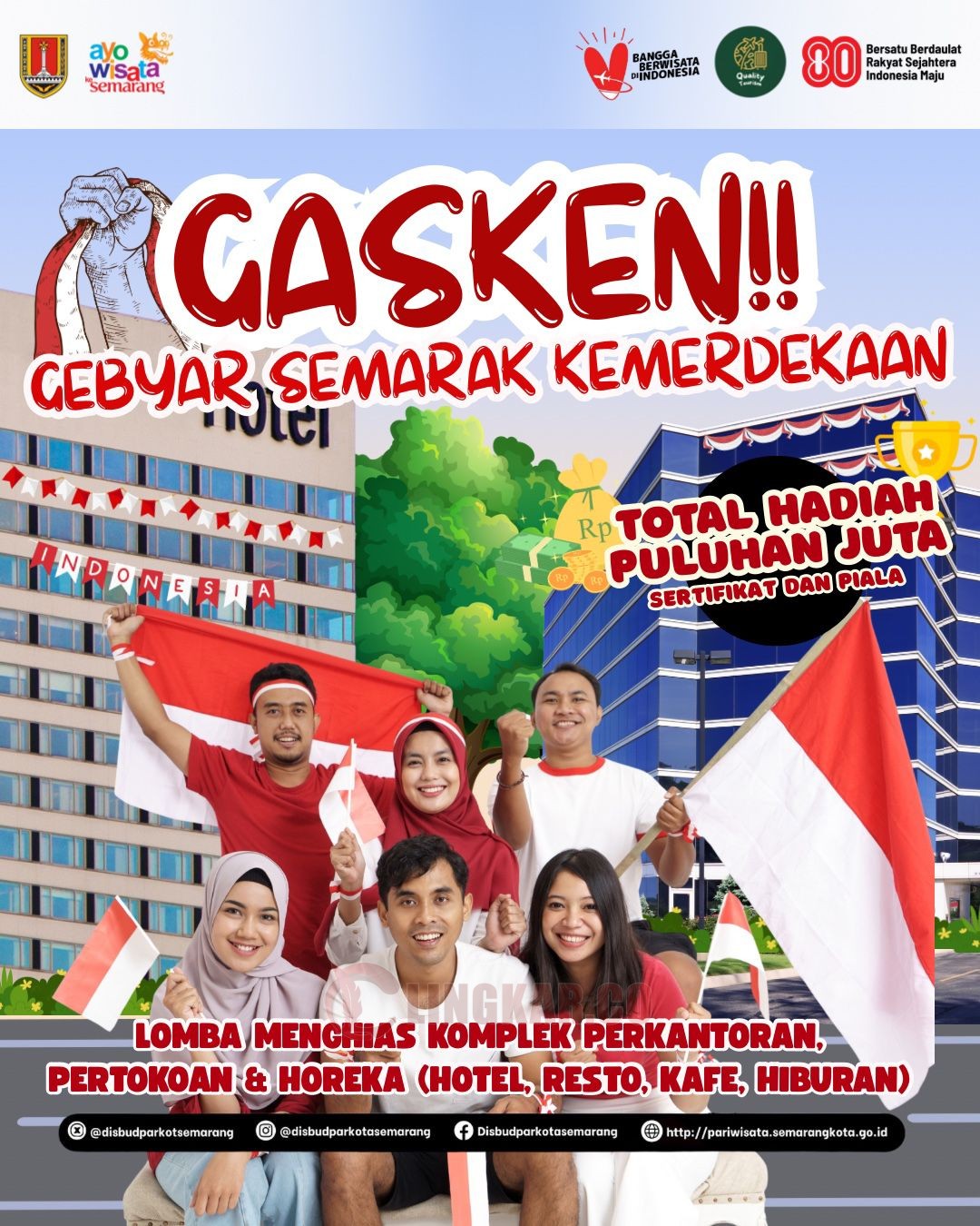 Pemkot Semarang menggelar lomba menghias komplek perkantoran, pertokoan, dan perhotelan bertajuk “Gebyar Semarak Kemerdekaan – GASKEN!!". (dok Pemkot Semarang)