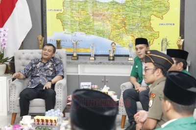 Gubernur Jawa Tengah Ahmad Luthfi saat menerima audiensi perwakilan pengurus PW GP Ansor Jawa Tengah, Kamis (16/10/2025). Foto: dokumentasi