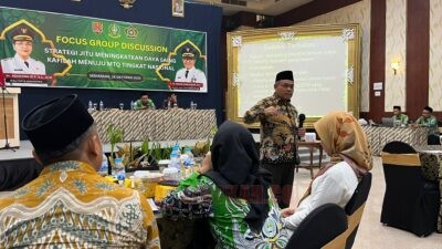Kegiatan FGD dengan tema Strategi Jitu Meningkatkan Daya Saing Kafilah Menuju (Musabaqah Tilawatil Qur’an) MTQ Tingkat Nasional di Hotel Pandanaran. (dok Pemkot Semarang)