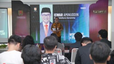 Wakil Wali Kota Semarang, Iswar Aminuddin saat memberikan sambutan dalam acara Workshop dan Mini Lab Lawang Sewu Short Film Festival 2025 yang digelar di Hotel Kotta. (dok Pemkot Semarang)