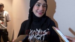 Celine Evangelista saat wawancara media seusai pemutaran trailer Danyang Wingit Jumat Kliwon di DP Mall Semarang XXI, Rabu (19/11/2025).