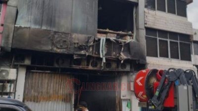 Bangunan gedung Terra Drone Jakarta Pusat yang terbakar. Foto: istimewa