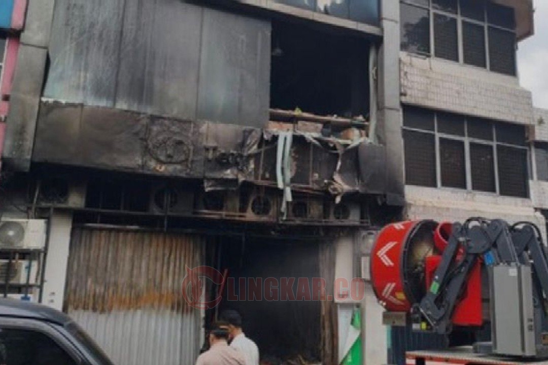 Bangunan gedung Terra Drone Jakarta Pusat yang terbakar. Foto: istimewa