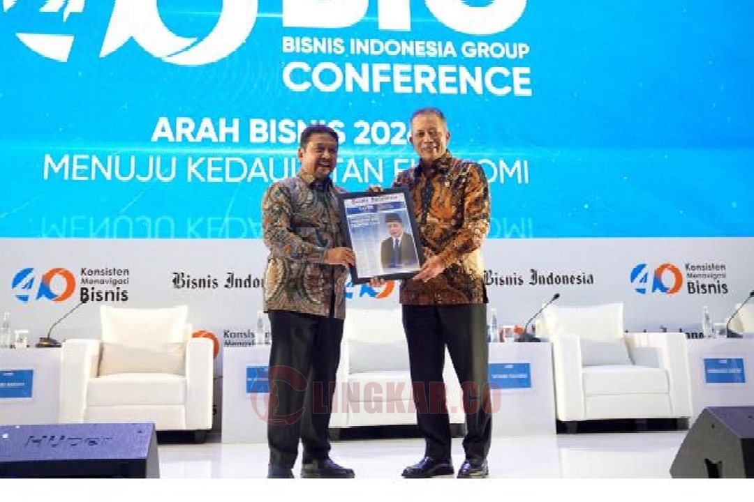 Menkop, Fery Julianto dalam acara BIG (Bisnis Indonesia Group) Conference bertema Arah Kebijakan Membangun Ekonomi Kerakyatan 2026: Koperasi Desa/Kelurahan Merah Putih, di Jakarta, Senin (8/12/2025). Foto: dokumentasi