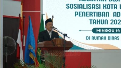 Ketua BWI Kota Semarang, Prof Dr Imam Yahya, M.Ag saat launching gerakan wakaf uang di Aula Rumdin Wali Kota Semarang, Minggu (14/12/2025).
