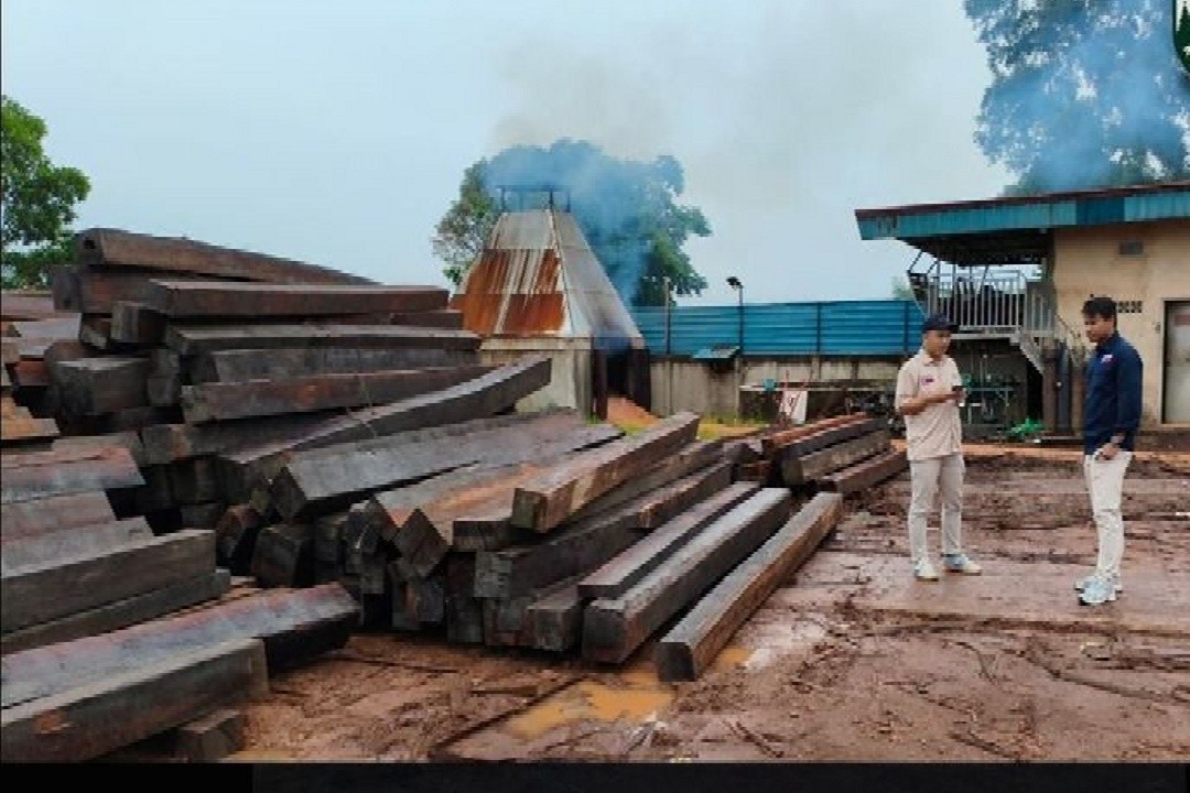 Sebagian barang bukti tersangka pelaku jaringan peredaran kayu PHAT ilegal. Foto; dokumentasi/istimewa