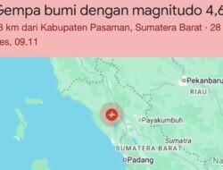 BMKG Catat Ada 7 Kali Gempa Bumi Guncang Agam
