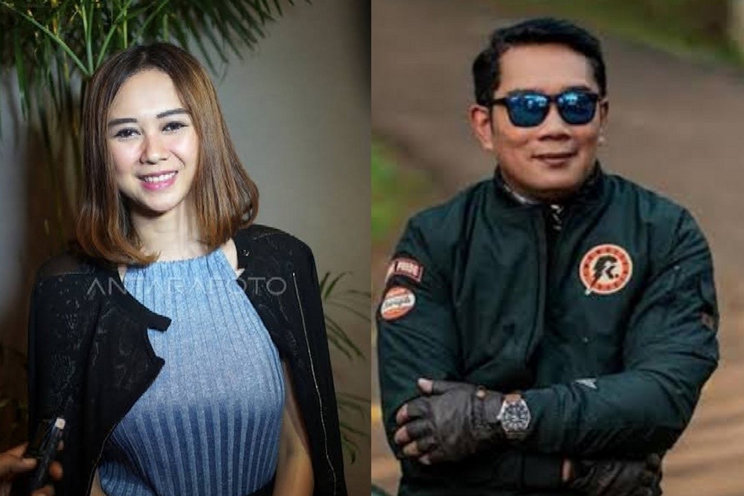 Kolase foto Ridwan Kamil dengan Aura Kasih. Lingkar.co