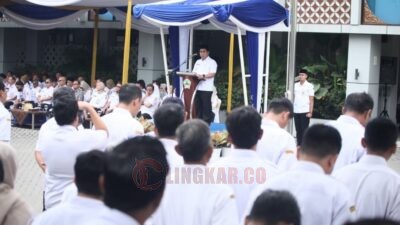 Wakil Gubernur Jawa Tengah Taj Yasin Maimoen saat menghadiri Peringatan Hari Bakti ke -80 Kementrian Pekerjaan Umum pada hari Rabu (3/12/2025), di Halaman Kantor PU BMCK Semarang