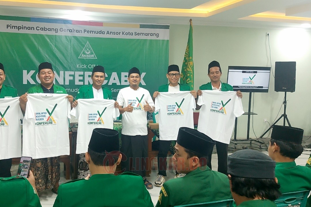 Kick off dan Launching Logo Konfercab X GP Ansor Kota Semarang di gedung PCNU Kota Semarang, Kamis (4/12/2025) malam.