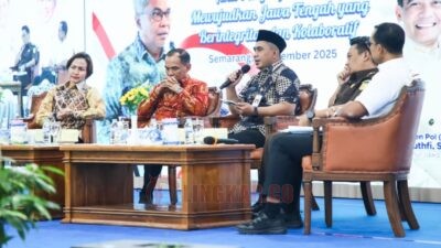 Wakil Gubernur Jawa Tengah, Taj Yasin Maimoen saat menjadi pembicara Talk Show Optimalisasi Sistem Manajemen Anti Penyuapan, untuk Mewujudkan Jawa Tengah yang Berintegritas dan Kolaboratif, Kamis (14/12/2025) di Gradhika Bakti Praja Semarang. Foto: dokumentasi