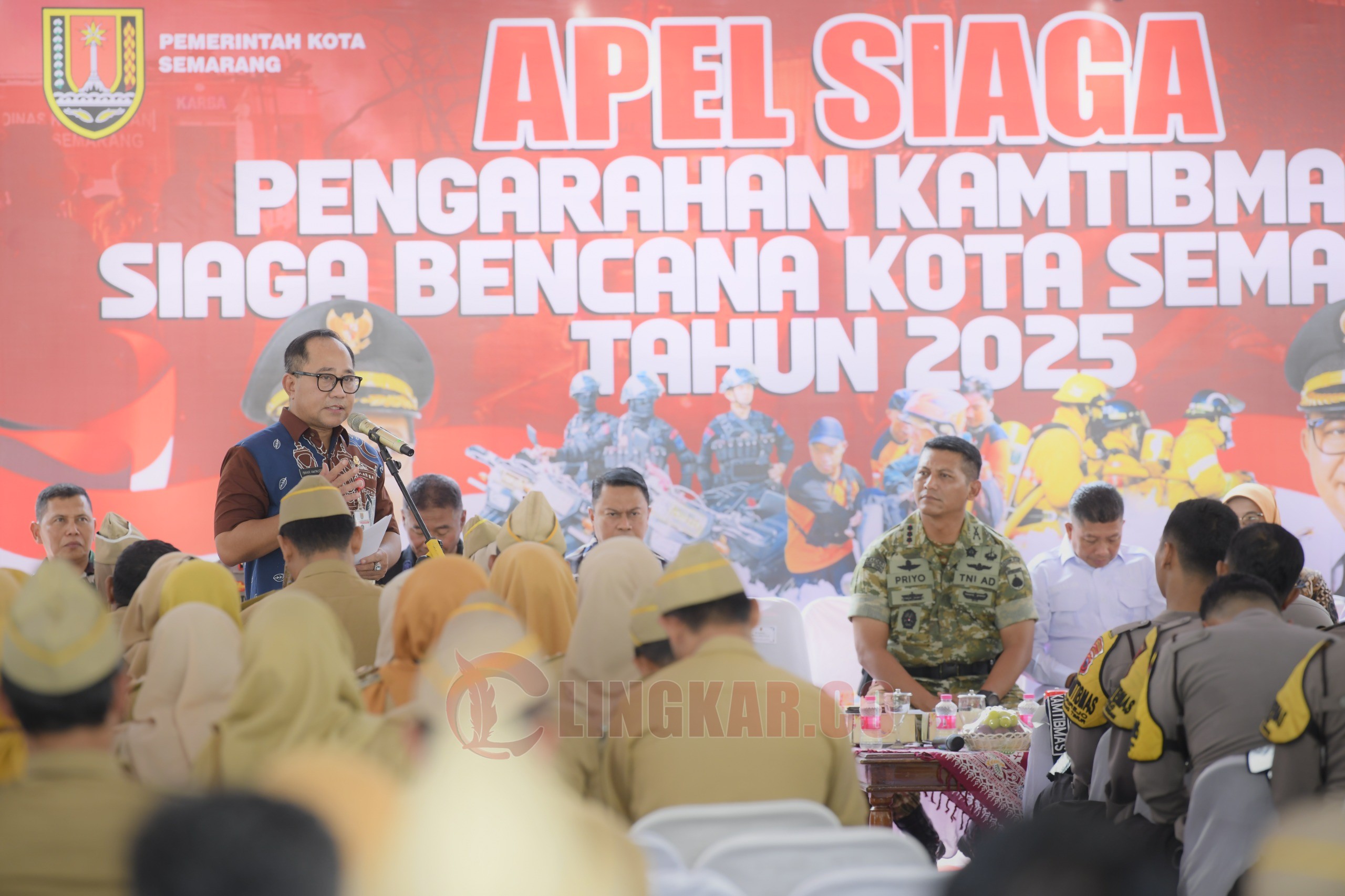 Wakil Wali Kota Semarang, Iswar Aminuddin saat menghadiri Pengarahan Kamtibmas dan Siaga Bencana Kota Semarang tahun 2025. (dok Pemkot Semarang)