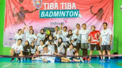 Peserta Tiba Tiba Badminton yang digelar di GOR Tri Lomba Juang, Kamis (4/5/2025). (dok Jurnalis FC)