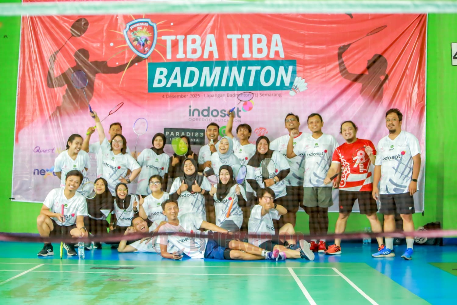 Peserta Tiba Tiba Badminton yang digelar di GOR Tri Lomba Juang, Kamis (4/5/2025). (dok Jurnalis FC)