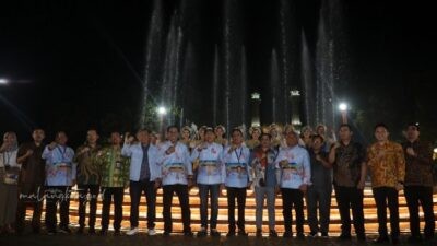 Wali Kota Malang, Wahyu Hidayat saat pembukaan Alun-alun Kota Malang. Foto: dokumentasi