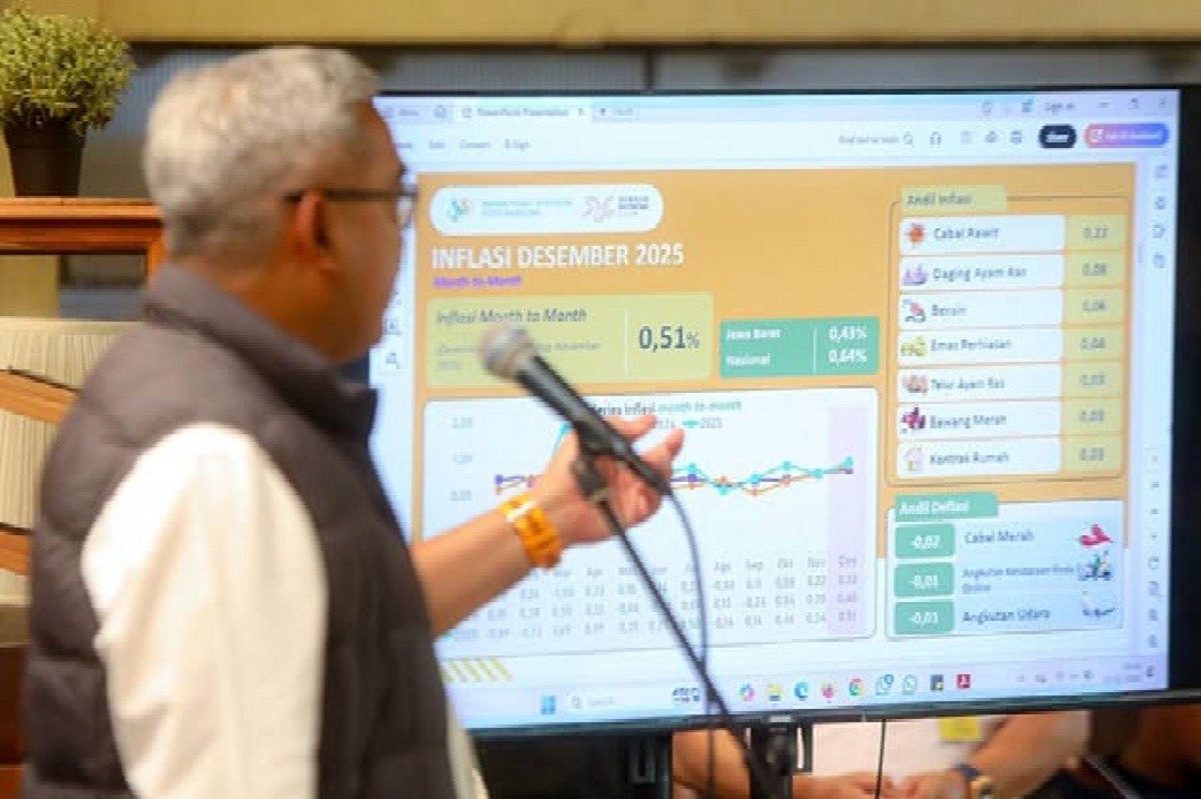 Wali Kota Bandung, Muhammad Farhan saat memaparkan targetnya dalam peringatan Hari Ulang Tahun ke-55 Asosiasi Perusahaan Perjalanan Wisata Indonesia di kawasan Asia Afrika, Rabu (7/1/2026). Foto: dokumentasi