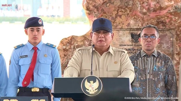 Foto: Presiden Republik Indonesia, Prabowo Subianto saat Meresmikan SMA Taruna Nusantara Kampus Malang/tangkapan layar Youtube Sekretariat Presiden/Lingkar.co