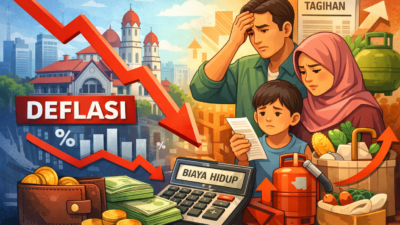 Ilustrasi deflasi di Kota Semarang. (dok AI)