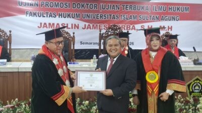 James Purba resmi terima gelar doktor di Universitas Sultan Agung (Unissula) Semarang. (dok Istimewa)