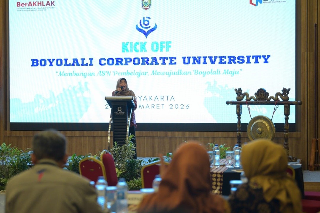 Sekretaris Daerah Kabupaten Boyolali, Wiwis Trisiwi Handayani membuka Kick Off Boyolali Corporate di Griya Persada Convention Hotel and Resort Kaliurang, Yogyakarta, Jumat (28/3/2026). Foto: dokumentasi