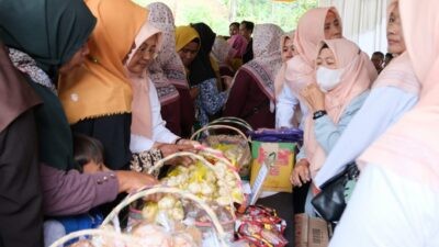 Pasar murah Pemkab Pemalang di Balai Desa Tundagan, Kecamatan Watukumpul, Kabupaten Pemalang, Jawa Tengah, Selasa (3/3/2026).