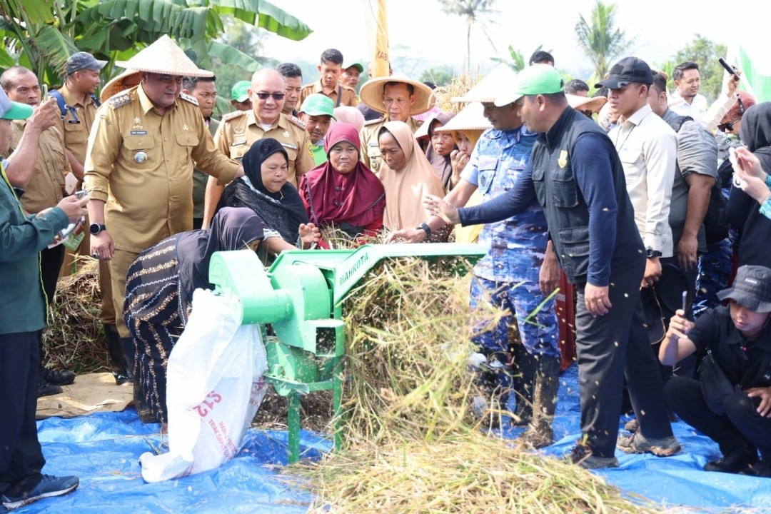 Bupati Bogor Rudy Susmanto saat menghadiri panen. Foto: dokumentasi