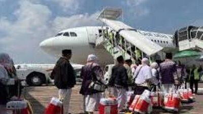 Pemberangkatan jamaah haji Indonesia Foto: Garuda Indonesia