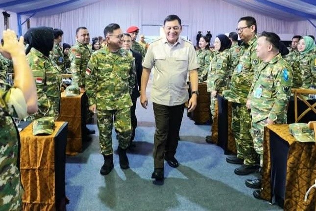 Menhan RI, Sjafrie Sjamsoeddin saat menghadiri KPPD bagi Ketua DPRD se-Indonesia di Akmil Magelang, Sabtu (18/4/2026). Foto: dokumentasi