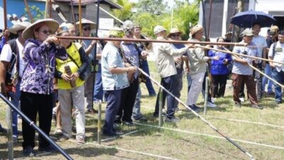 Turnamen Sumpit di Lapangan Desa Teras Nawang, Kecamatan Tanjung Palang, Kabupaten Bulungan