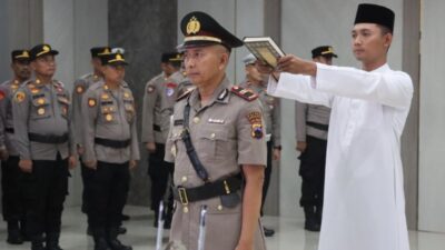 Iptu Akhmad Nurkholis saat dilantik sebagai Kapolsek Mijen di Aula Wicaksana Laghawa, Rabu (29/4/2026). Foto: dokumentasi